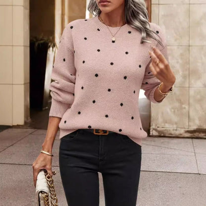 Anne | Women's Relaxed Fit Polka Dot Sweater