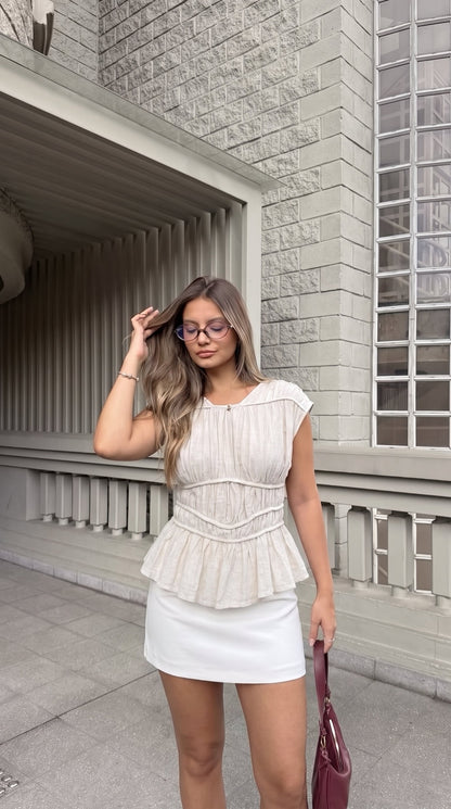 Addy | Tiered Sleeveless Gathered Top