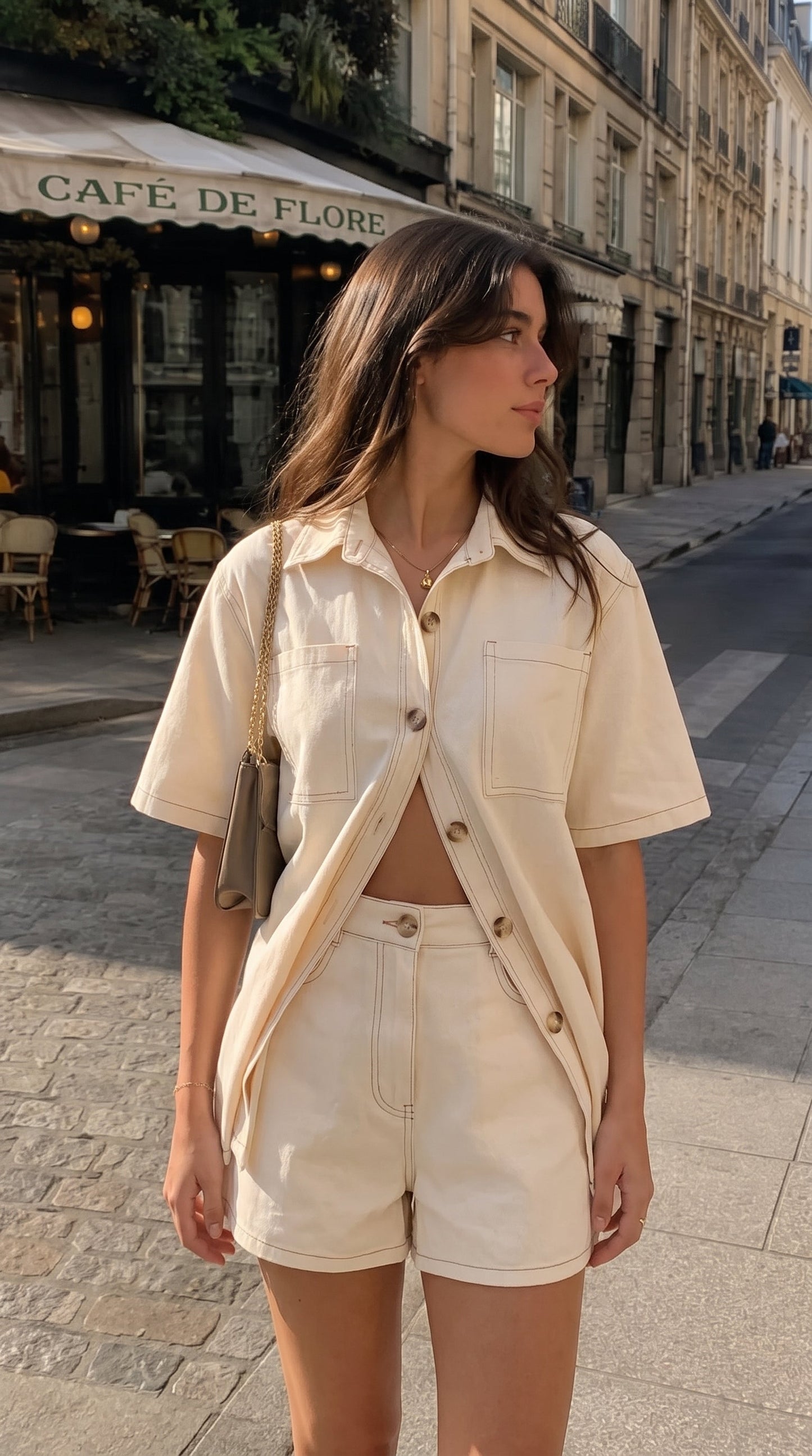 Caroline | Denim Co-Ord Set with Shirt and Shorts