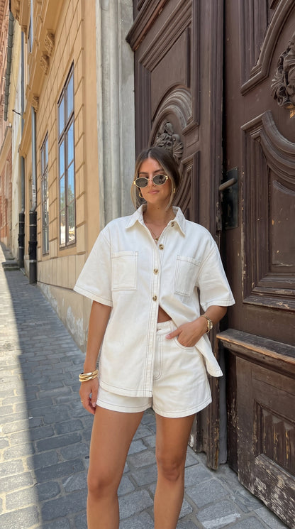 Caroline | Denim Co-Ord Set with Shirt and Shorts