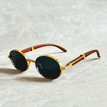 Oval Frame Sunglasses with Tinted Lenses