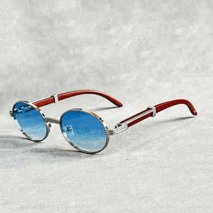 Oval Frame Sunglasses with Tinted Lenses