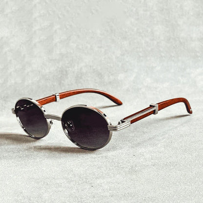 Oval Frame Sunglasses with Tinted Lenses