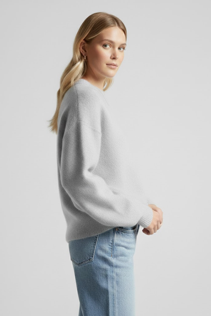 Mila | Women's Dropped Shoulder Round Neck Knit Sweater