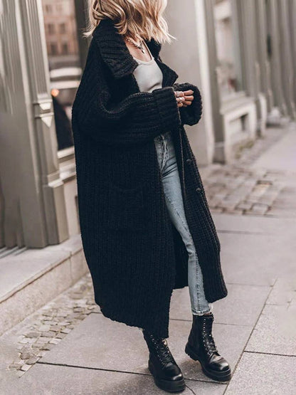 Petra | Women's Chunky Rib Oversized Lapel Cardigan Coat