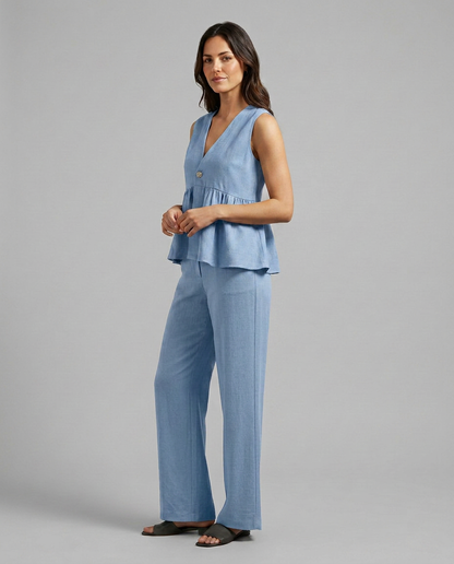 Elena Rossi | Women's Elegant Wide Leg Set