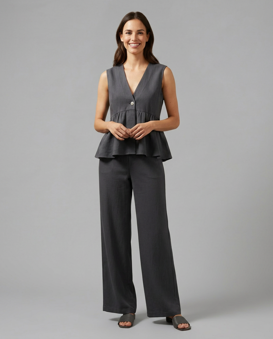 Elena Rossi | Women's Elegant Wide Leg Set