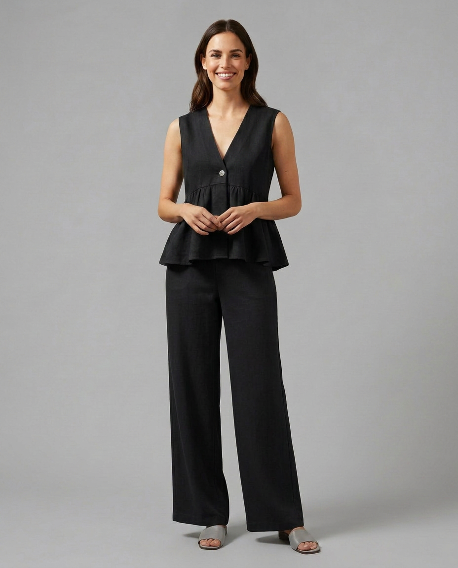 Elena Rossi | Women's Elegant Wide Leg Set