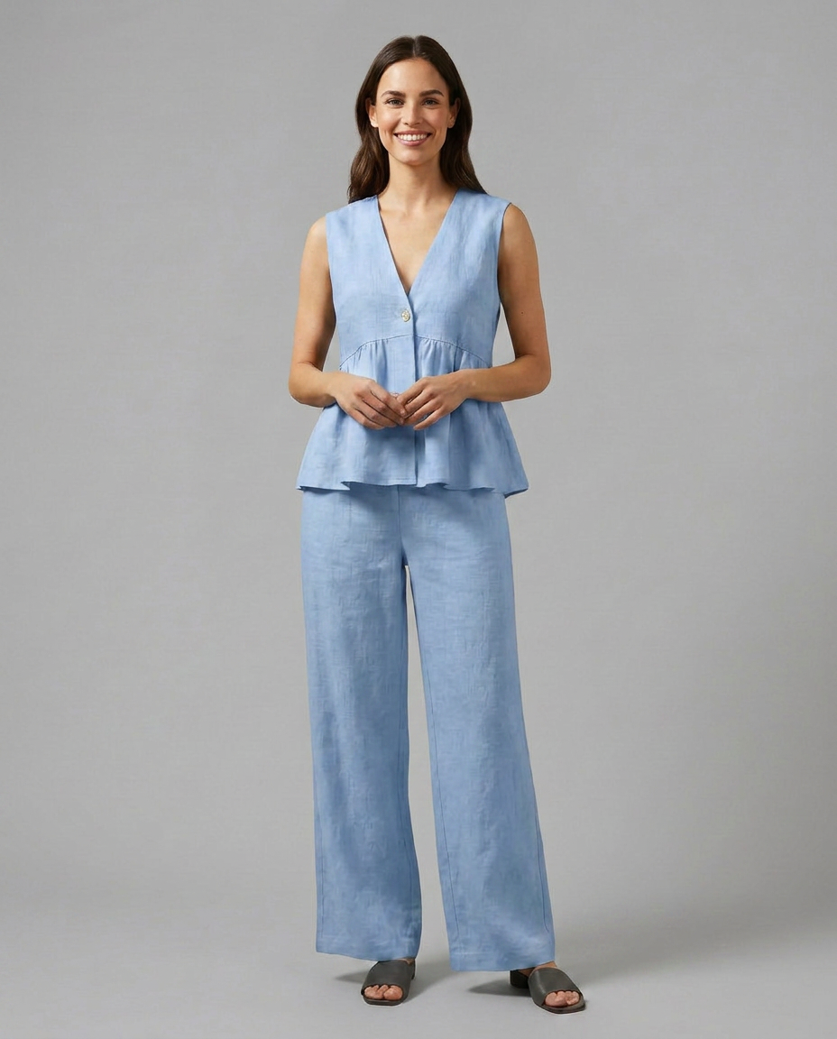 Elena Rossi | Women's Elegant Wide Leg Set