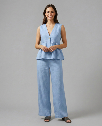 Elena Rossi | Women's Elegant Wide Leg Set