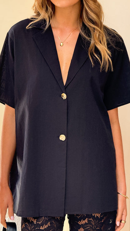 Azura | Women's V-Neck Button Shirt and Wide Leg Pants Set