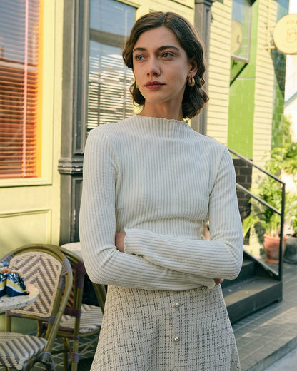 Marlowe | Women's Slim Fit Mock Neck Long Sleeve Top