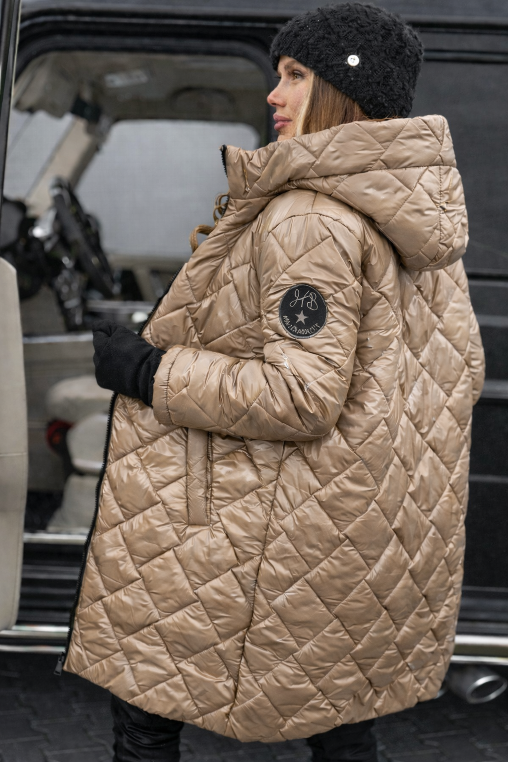 Women's Longline Quilted Puffer Coat — Hooded Lightweight Insulated Winter Jacket