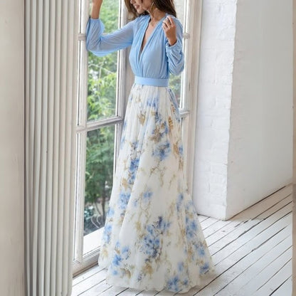 Rita | Elegant Floral Chiffon Maxi Dress