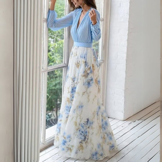 Rita | Elegant Floral Chiffon Maxi Dress
