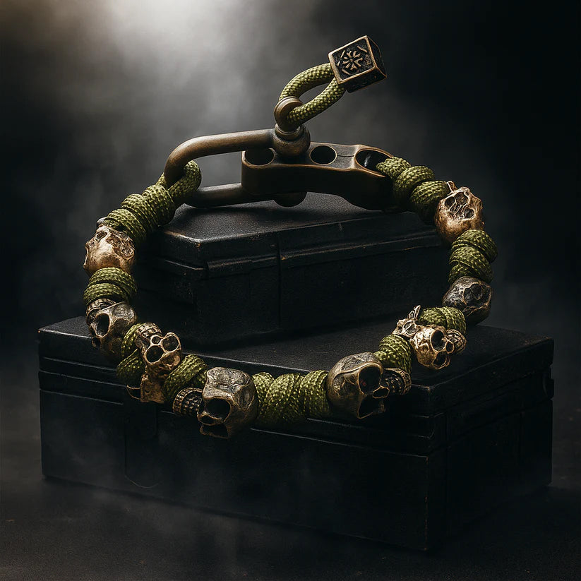 Roberto Russo Adjustable Paracord Skull Bracelet