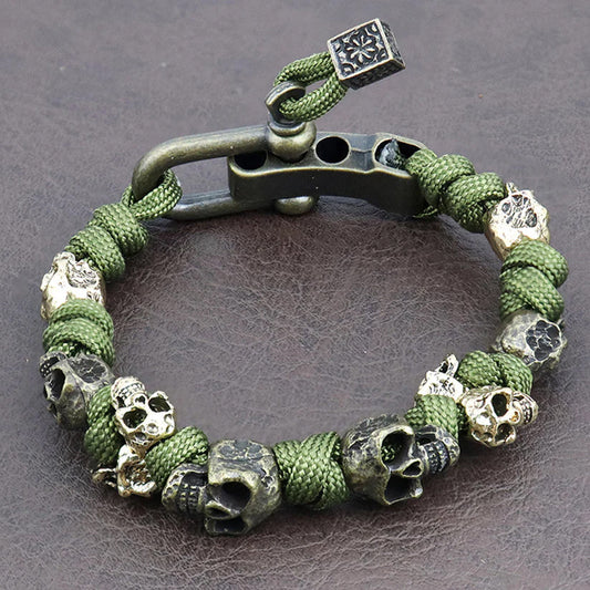 Roberto Russo Adjustable Paracord Skull Bracelet