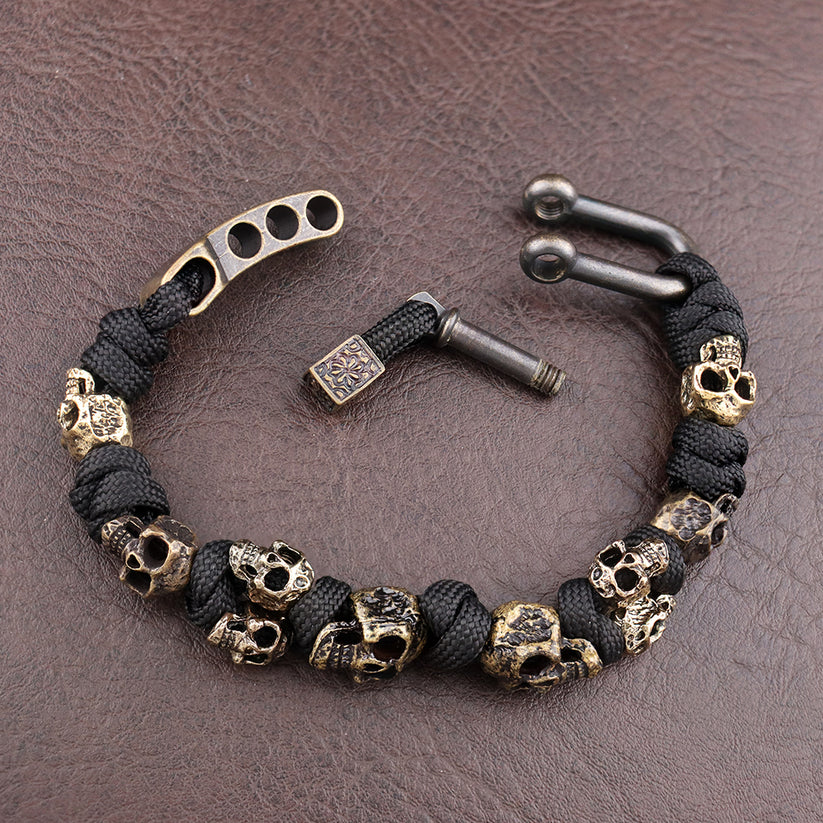 Roberto Russo Adjustable Paracord Skull Bracelet