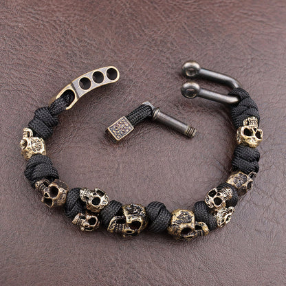 Roberto Russo Adjustable Paracord Skull Bracelet