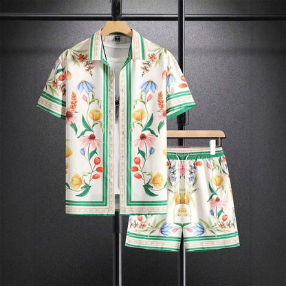 Roberto Russo Floral Print Shirt and Shorts Set