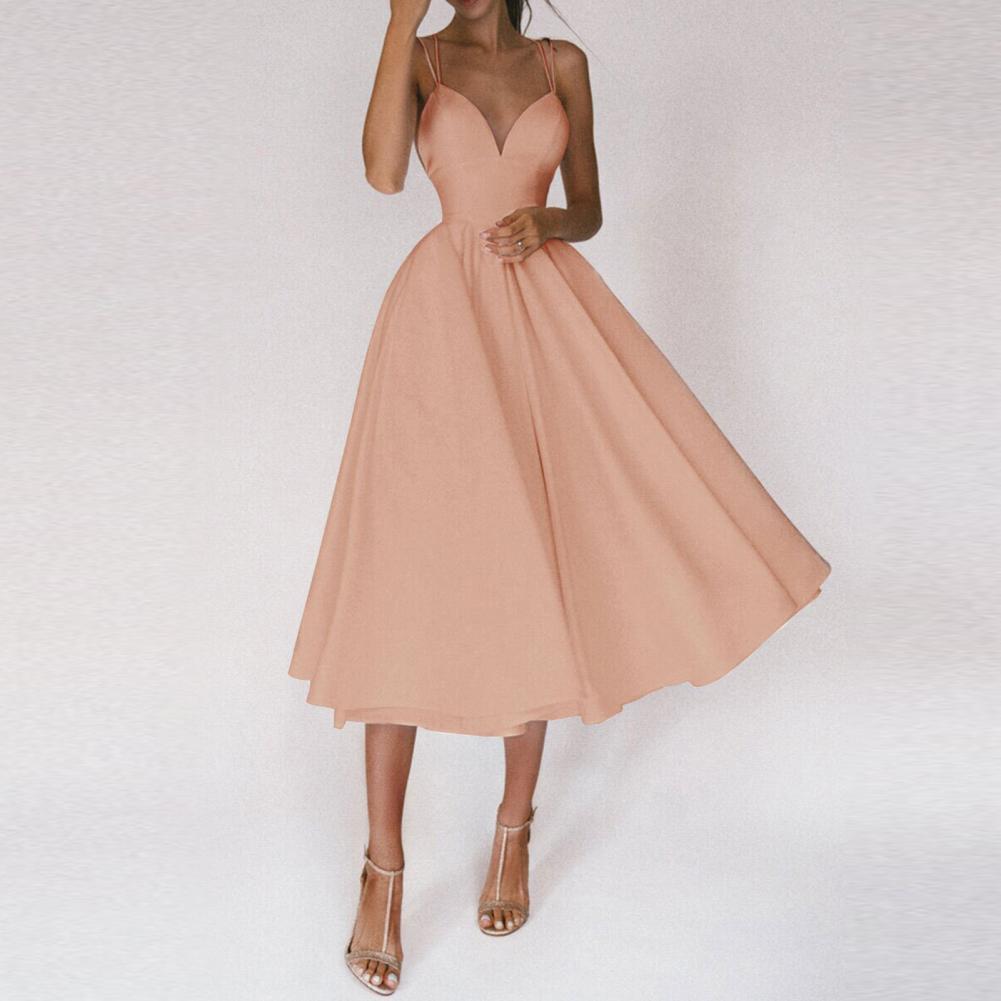 Flarova | Flared Skirt Structured Bodice Strap Midi Dress