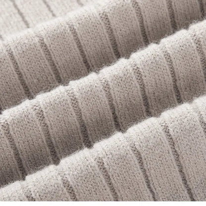 Angus | Ribbed Knit Quarter Zip Sweater Stand Collar