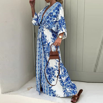 Fern | Loose Maxi Dress with Belt and Split