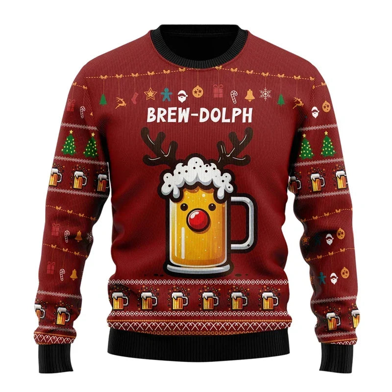 Gaspar | Mens Xmas Jumpers Beer Motif Knit