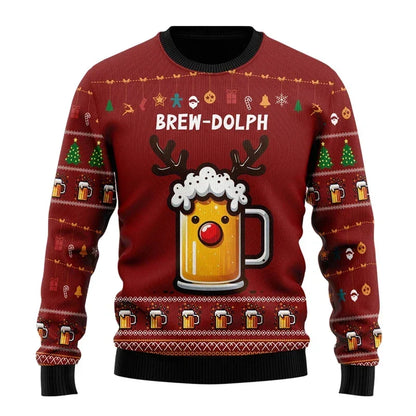 Gaspar | Mens Xmas Jumpers Beer Motif Knit