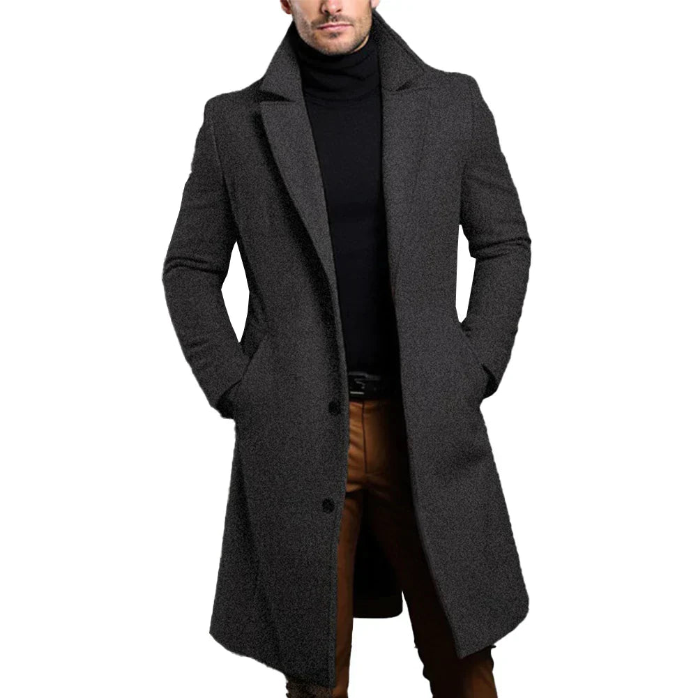 Gideon | Slim Fit Long Overcoat