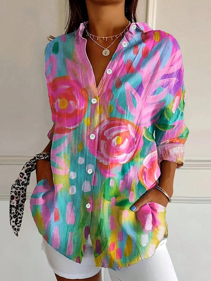 Annika | Colourful Printed Long Sleeve Top
