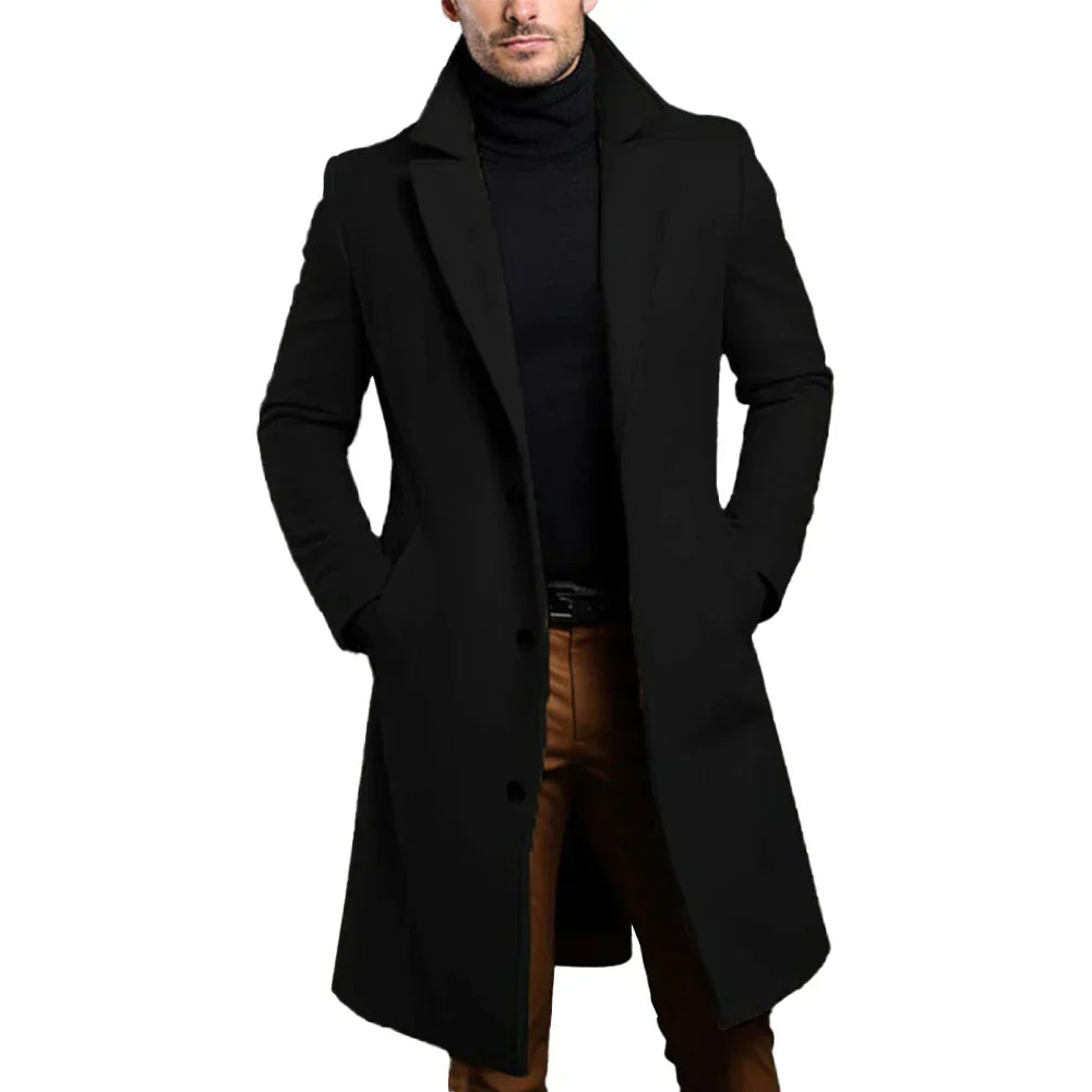 Gideon | Slim Fit Long Overcoat