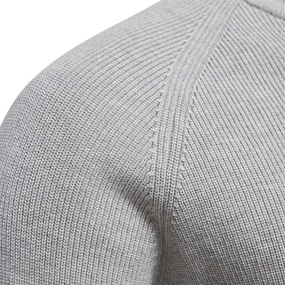 Osric | Zip Up Wool Blend Sweater Ribbed Cuffs