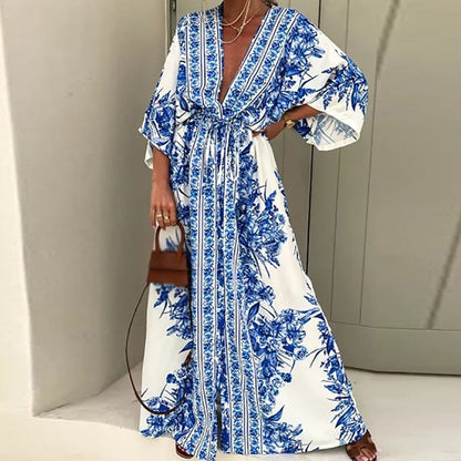 Fern | Loose Maxi Dress with Belt and Split