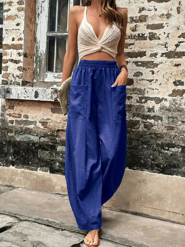 Cornelia | Smocked High Waist Wide Leg Pants