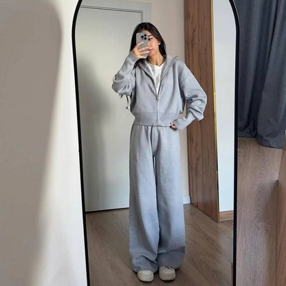 Isabelle | Luxe Knit Jacket & Wide-Leg Pants Set