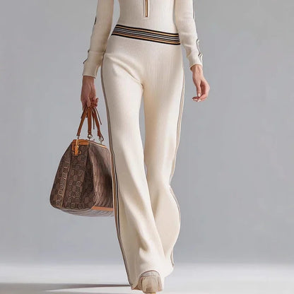Sophia | Striped Knit Hooded Jumpsuit