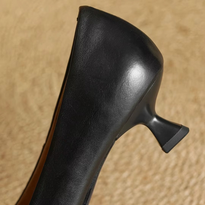 Women's Leather Pointed Toe Elegant Heel Pumps