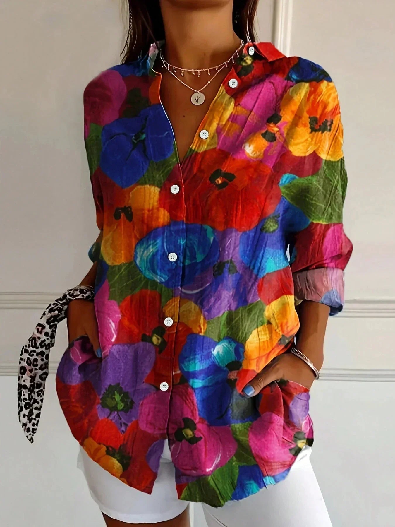 Annika | Colourful Printed Long Sleeve Top