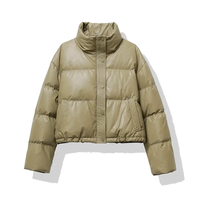 Madeline | Women's Cropped Glossy Puffer Jacket