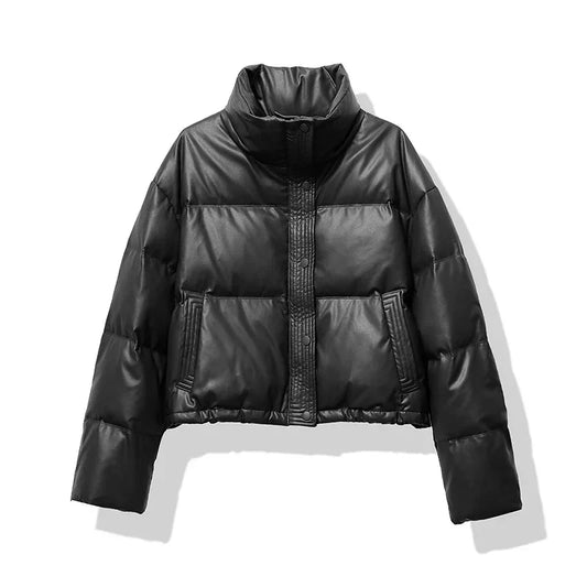 Madeline | Women's Cropped Glossy Puffer Jacket