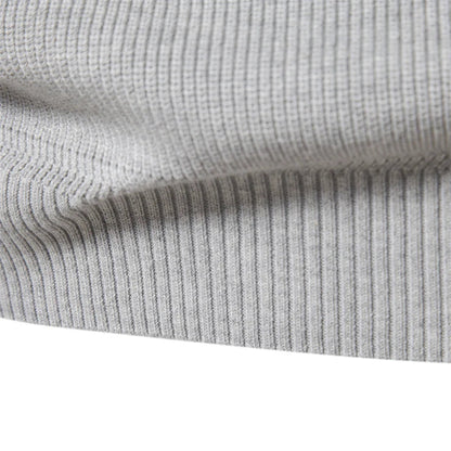 Osric | Zip Up Wool Blend Sweater Ribbed Cuffs