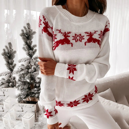 Merrin | Ladies Xmas Jumpers Reindeer Snowflake Pattern