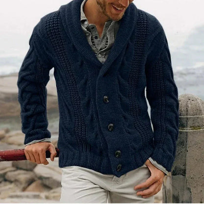 Otto | Cable Knit Shawl Collar Cardigan