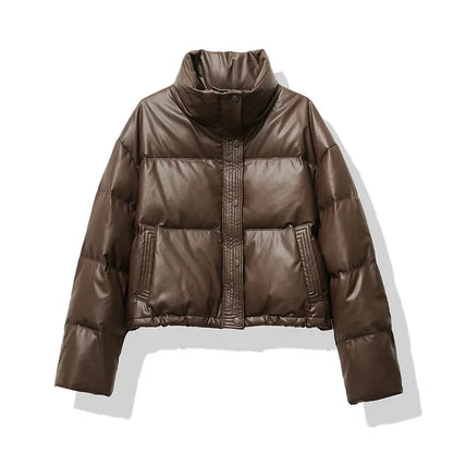 Madeline | Women's Cropped Glossy Puffer Jacket