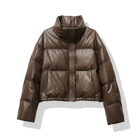 Madeline | Women's Cropped Glossy Puffer Jacket
