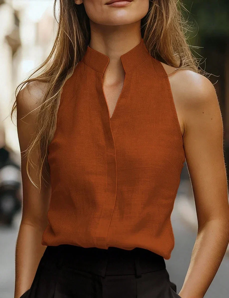 Celeste | Women's Relaxed Sleeveless Round-Neck Blouse