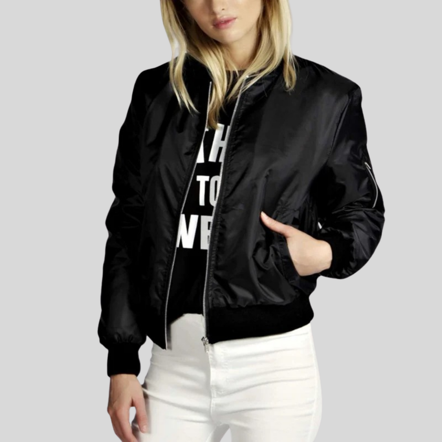 Julie | Women's Zip-Up Bomber Jacket