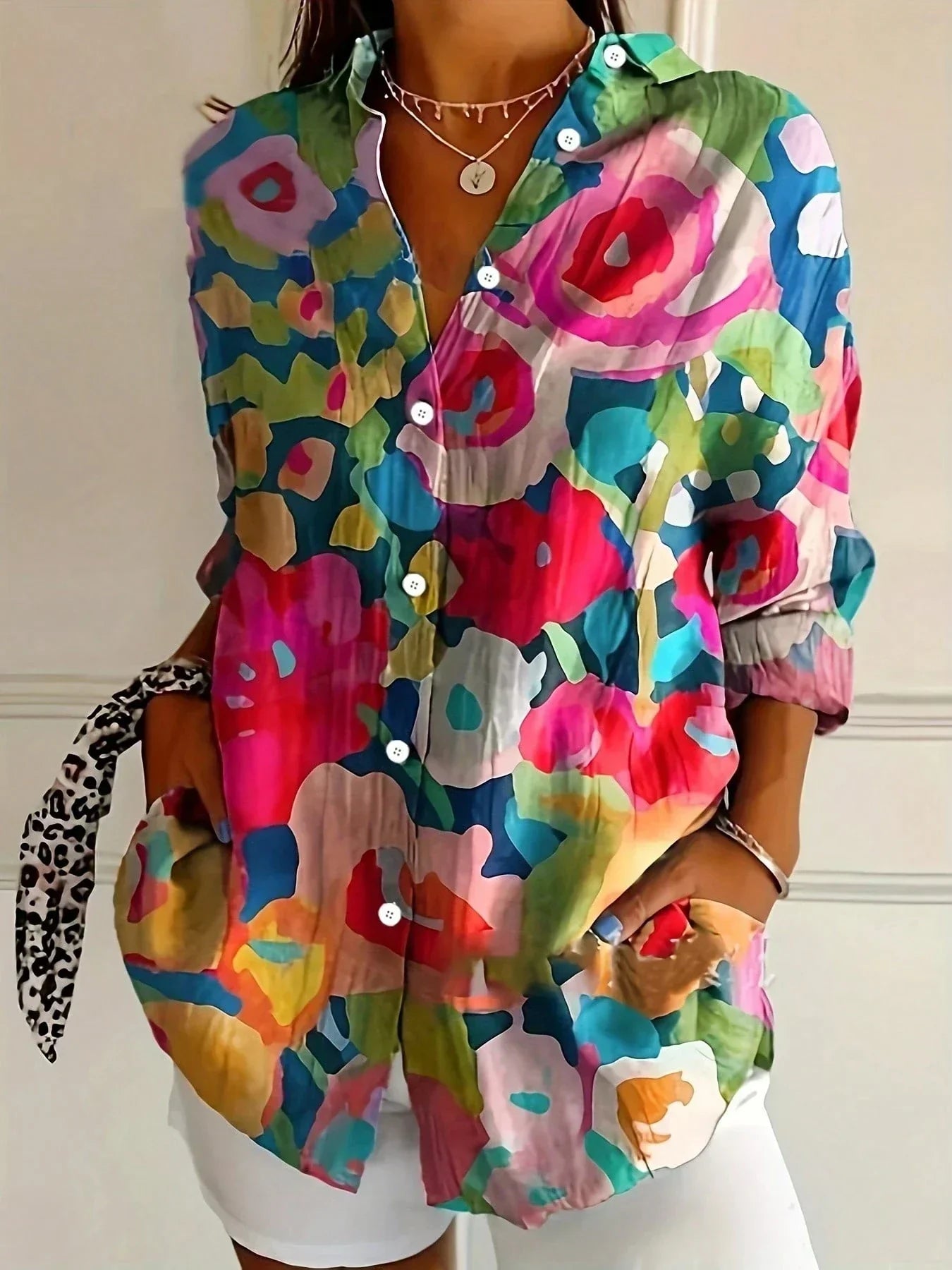 Annika | Colourful Printed Long Sleeve Top