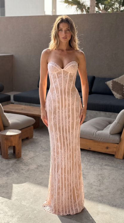 Charlotte | Corset Lace Maxi Dress
